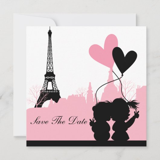 Paris Save the Date Ankündigung (Vorderseite)