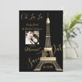 PARIS Save the Date - FOTO HINZUFÜGEN - SCHWARZE G (Stehend Vorderseite)