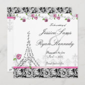 Paris Save the Date Wedding Card Schwarz-weiß (Vorne/Hinten)
