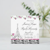 Paris Save the Date Wedding Card Schwarz-weiß (Stehend Vorderseite)