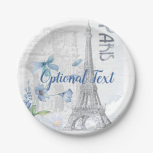 Paris Scale und Blumen Custom  Pappteller
