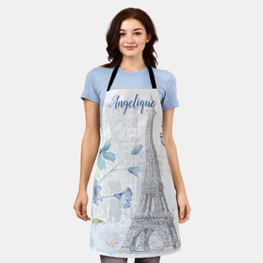 Paris Scale und Blumen Custom  Schürze (Getragen)