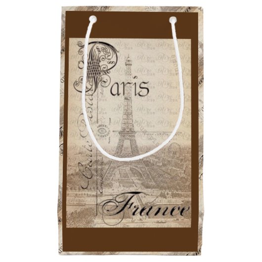 Paris Scenery Gift Bag Kleine Geschenktüte (Vorderseite)