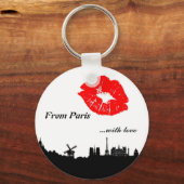 Paris Schlüsselkette mit Liebe Schlüsselanhänger (Vorderseite)