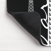 Paris; Schwarz-Weiß-Hahnentrittmuster Mousepad (Ecke)