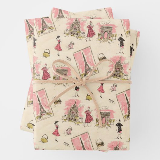 Paris Sehenswürdigkeiten 2 Geschenkpapier Set (Beispiel)
