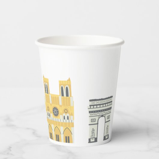 Paris Sehenswürdigkeiten Party Cups Pappbecher (Rückseite)