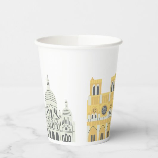 Paris Sehenswürdigkeiten Party Cups Pappbecher (Links)