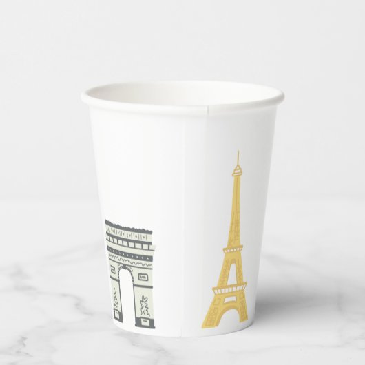 Paris Sehenswürdigkeiten Party Cups Pappbecher (Rechts)