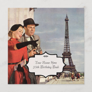 Paris Sehenswürdigkeiten Vintage Einladung