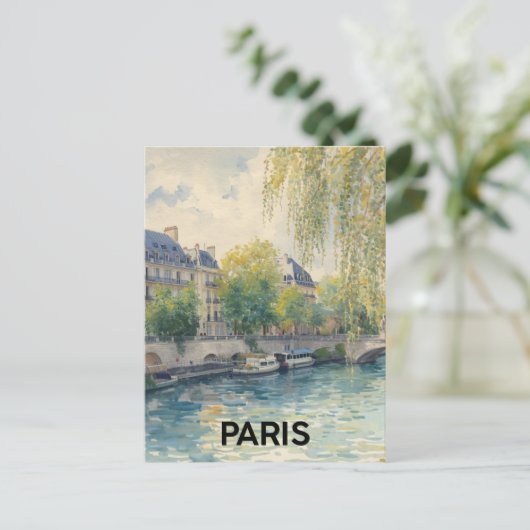 Paris Seine Postkarte (Stehend Vorderseite)
