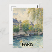 Paris Seine Postkarte (Vorne/Hinten)