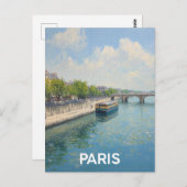 Paris Seine Postkarte (Vorne/Hinten)