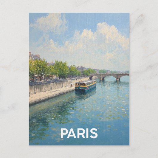 Paris Seine Postkarte (Vorderseite)