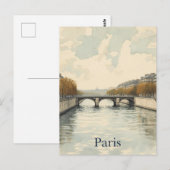 Paris Seine Postkarte (Vorne/Hinten)