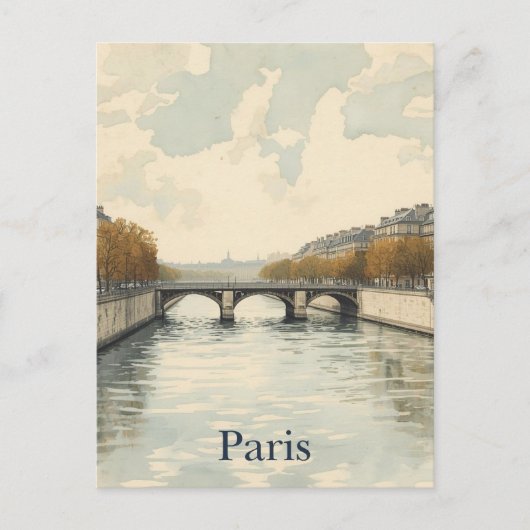 Paris Seine Postkarte (Vorderseite)