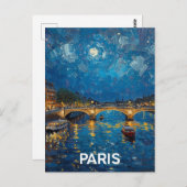 Paris Seine Postkarte (Vorne/Hinten)