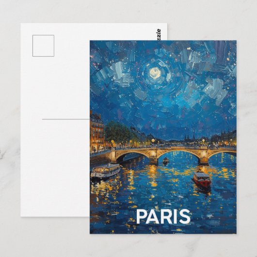 Paris Seine Postkarte (Vorne/Hinten)