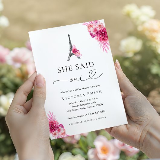 Paris Sie sagte Oui Eiffel Tower Brautparty Einladung