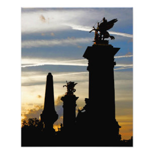 Paris Silhouetten in Dusk Foto Print