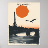 Paris Silhouetten - Spiegelbild des Eiffelturms Poster (Vorne)