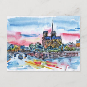 Paris Sketch Postcard Postkarte