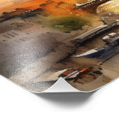 Paris Skyline bei Sonnenuntergang Fotodruck (Ecke)