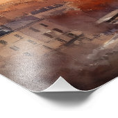 Paris Skyline bei Sonnenuntergang Fotodruck (Ecke)