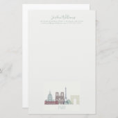 Paris-Skyline Briefpapier (Vorne/Hinten)