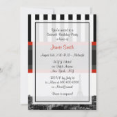 Paris Skyline BW Stripe Red Kiss Sweet 16 Party Einladung (Rückseite)