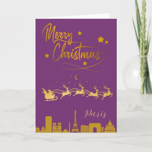 Paris Skyline Christmas Card Karte (Vorderseite)