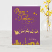 Paris Skyline Christmas Card Karte (Gelbe Blume)