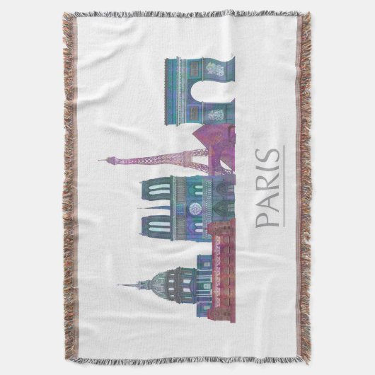 Paris Skyline Colored Gebäude Decke (Vorderseite Vertikal)