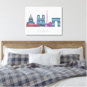 Paris Skyline Colored Gebäude Leinwanddruck (Insitu (Schlafzimmer))