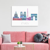 Paris Skyline Colored Gebäude Leinwanddruck (Insitu (Wohnzimmer))