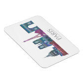 Paris Skyline Colored Gebäude Magnet (Rechte Seite)