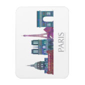 Paris Skyline Colored Gebäude Magnet (Vertikal)