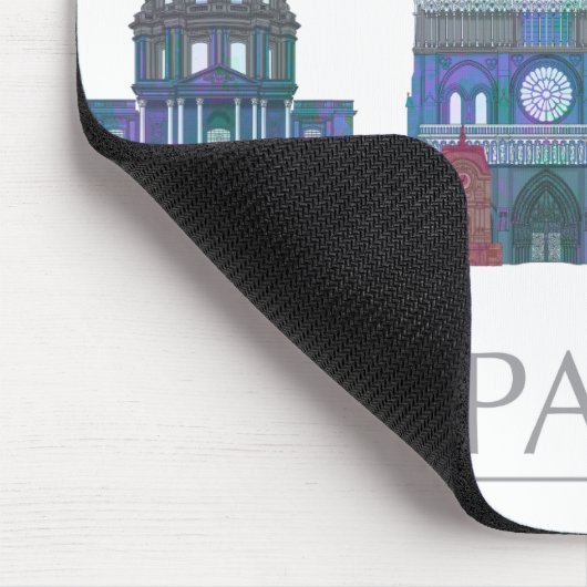 Paris Skyline Colored Gebäude Mousepad (Ecke)