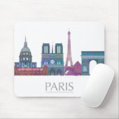 Paris Skyline Colored Gebäude Mousepad (Mit Mouse)