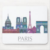 Paris Skyline Colored Gebäude Mousepad (Vorne)