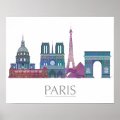 Paris Skyline Colored Gebäude Poster (Vorne)