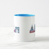 Paris Skyline Colored Gebäude Tasse (Zentrum)