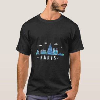 Paris Skyline Eiffel Tower Frankreich T-Shirt