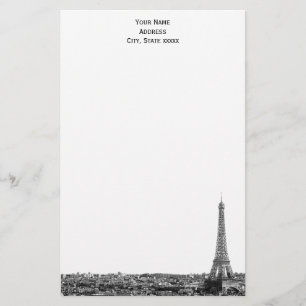 Paris Skyline Etched 01 Stationery Briefpapier