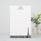 Paris Skyline Etched 01 Stationery Briefpapier (Stehend Vorderseite)