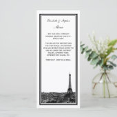 Paris Skyline Etched Gerahmt Menu Card Menükarte (Stehend Vorderseite)