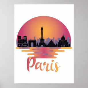 Paris Skyline - Frankreich Reisen Poster
