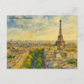 Paris Skyline in Watercolor - Eiffelturm Postkarte (Vorderseite)