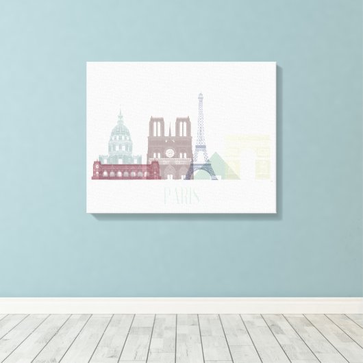 Paris Skyline Leinwanddruck (Insitu (Holzboden))