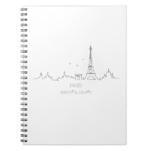Paris Skyline mit Koordinaten Notizheft